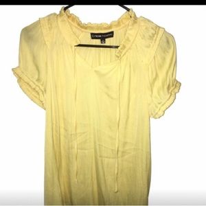 Catharine Malandrino Yellow Short Sleeve Top EUC
